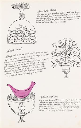 ANDY WARHOL Group of 5 prints from Wild Raspberries by Andy Warhol and Suzie Frankfurt.